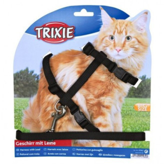 Шлейка с поводком для крупных кошек, 34-57см/13мм/1,20м (3 цвета) от Trixie