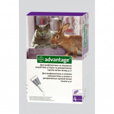 Капли на холку для кошек свыше 4 кг Bayer Байер Адвантейдж 80, упаковка 4 пипетки