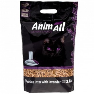 Древесный наполнитель AnimAll с ароматом лаванды 2.8 кг для котов от AnimAll