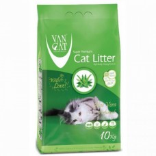 Бентонітовий наповнювач Van Cat Aloe Vera 10 кг для туалету котів з ароматом алое віра