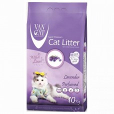 Бентонітовий наповнювач Van Cat Lavender 10 кг для туалету котів з ароматом лаванди