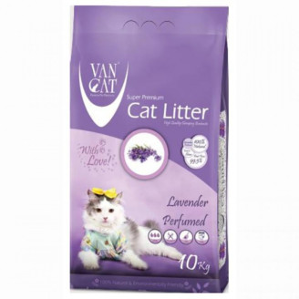 Бентонитовый наполнитель Van Cat Lavender 10 кг для туалета кошек с ароматом лаванды от Van Cat