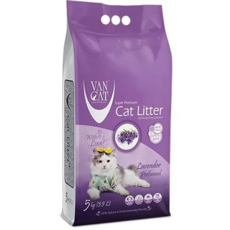 Бентонитовый наполнитель Van Cat Lavender 5 кг для туалета кошек, лаванда от Van Cat