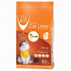 Бентонітовий наповнювач Van Cat Orange 10 кг для туалету котів з ароматом апельсину