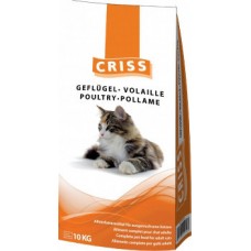 Criss 10 кг сухой корм для взрослых и пожилых котов с домашней птицей