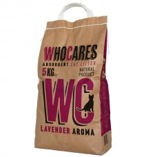WC WhoCares Lavander 5 кг вбирає наповнювач у котячий туалет із запахом лаванди