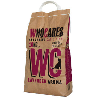 WC WhoCares Lavander 5 кг вбирає наповнювач у котячий туалет із запахом лаванди від