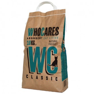 Купити WC WhoCares Classic 5 кг поглинаючий наповнювач у котячий туалет, без запаху від — Бентонітовий наповнювач | Zooprostir