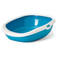 Savic Gizmo Medium туалет для котів з бортиком біло-блакитний 44х35,5х12,5 см