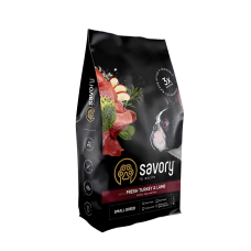 Сухий корм Savory 8 кг для собак малих порід зі свіжим м'ясом індички і ягняти