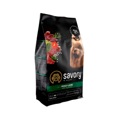 Сухой корм Savory 1 кг для собак малых пород со свежим мясом ягненка