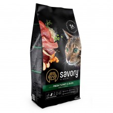 Сухий корм Savory Adult Cat Gourmand Frech Turkey & Duck 2 кг для кішок всіх порід з індичкою і качкою