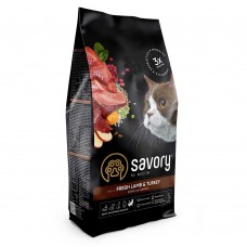 Сухий корм Savory Adult Cat Sensitive Digestion 2 кг для кішок з чутливим травленням, ягня індичка