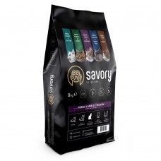 Сухий корм Savory Steril Frech Lamb & Chicke 8 кг для кастрованих котів зі свіжим м'ясом ягняти і курки