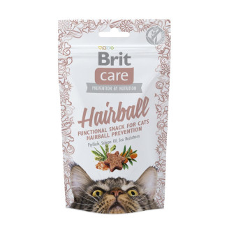 Функциональные лакомство Brit Care Hairball с уткой для котов, 50г от Brit