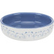 Миска керамическая для кошек коротконосые пород, 0.3 л / ø 15 см, светло-синяя / белая