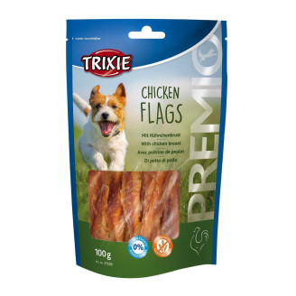 Купить Лакомство для собак Trixie Premio Chicken Flags 100 г (курица) от Trixie — Снеки, палочки, мини косточки для собак | Zooprostir