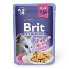 Вологий корм для кішок Brit Premium Cat Chicken Fillets Jelly pouch 85 г філе курки в желе
