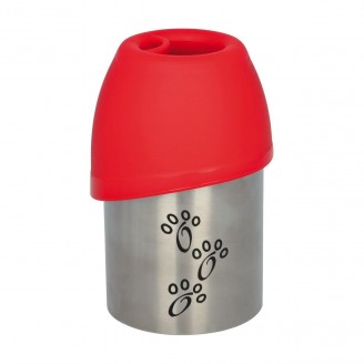 Купить Бутылка дорожная Trixie с миской 300 мл (красная, черная) от Trixie — Миски и поилки для собак | Zooprostir