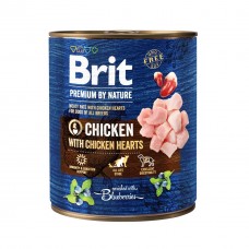 Корм Brit Premium by Nature 800г для собак всіх порід паштет курка і курячими сердечками