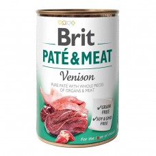 Консерва Brit Paté & Meat dog k 400г venison для собак паштет з м'ясом оленини