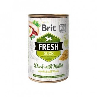 Купити Консерва Brit Frech Duck / Millet 400г для собак качка, пшоно від Brit — Brit Fresh консерви для собак | Zooprostir
