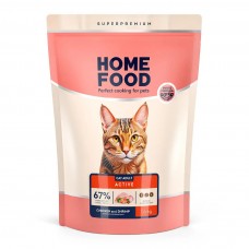 Сухий корм для активних дорослих кішок курочка і креветка Home Food Cat Adult 1.6 кг
