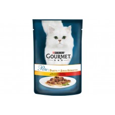 Влажный корм Purina Gourmet Perle Duo для кошек 85 г х 26 шт с курицей и говядиной в подливе