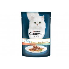 Влажный корм Purina Gourmet Perle Duo для кошек 85 г х 26 шт с лососем и сайдой в подливе