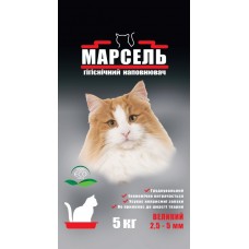 Бентонітовий наповнювач Марсель для туалету кішок 5 кг, великий 2,5-5 мм