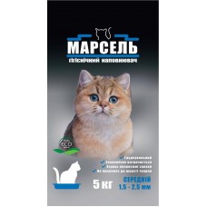 Бентонітовий наповнювач Марсель для туалету кішок 5 кг, середній 1,5-2,5 мм