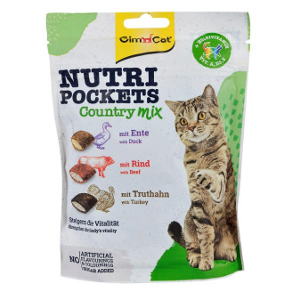 Витаминное лакомство GimCat Nutri Pockets Кантри микс для кошек, 150 г от GimCat