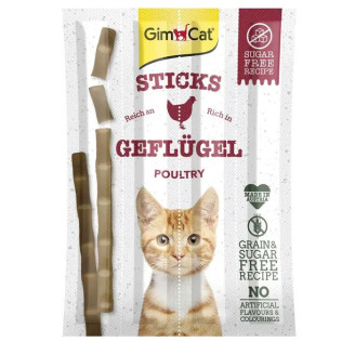 Лакомство GimCat для кошек, палочки с мясом птицы, 4 шт по 5 г от GimCat