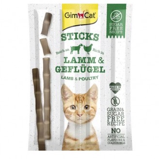 Купить Мясные палочки GimCat для кошек, ягненок и курица, 4 шт от GimCat — Лакомства для кошек | Zooprostir