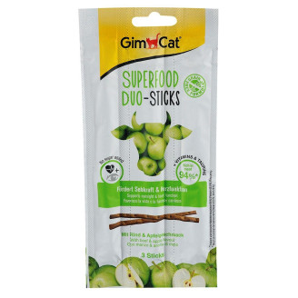Лакомство GimCat Superfood Duo-Sticks для кошек, говядина и яблоки, 3 шт от GimCat