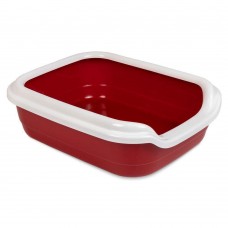 Туалет для кошек Природа с бортиком Comfort 30 x 41 x 13.5 см пластик, цвет: синий