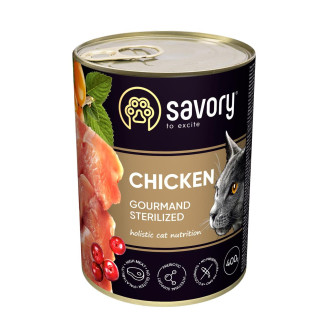 Купить Влажный корм Savory для стерилизованных кошек, с курицей, 400 г от Savory — Savory влажный корм для кошек | Zooprostir
