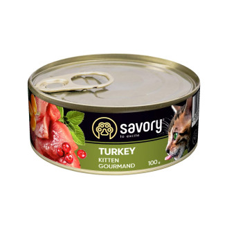 Влажный корм Savory для котят, с индейкой, 100 г от Savory