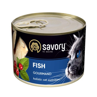 Купить Влажный корм Savory для взрослых требовательных кошек, с рыбой, 200 г от Savory — Savory влажный корм для кошек | Zooprostir