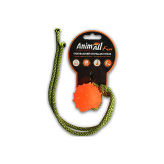 Купить Игрушка для собак AnimAll Fun шар с канатом, оранжевая, 4 см от AnimAll — Разное | Zooprostir