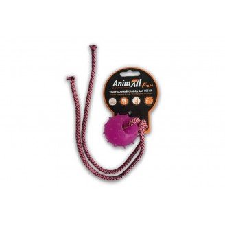 Купить Игрушка для собак AnimAll Fun шар с канатом, фиолетовая, 4 см от AnimAll — Разное | Zooprostir