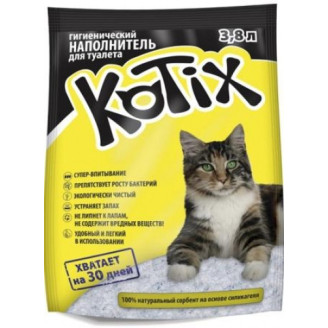 Купить Kotix 3,8 л (1,8 кг) Силикагелевый наполнитель для кошачьего туалета от Kotix — Силикагелевые наполнители | Zooprostir