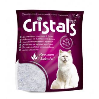 Купить Силикагелевый наполнитель Cristals Frech 3.6L, 1.7 кг для кошачьего туалета с лавандой от Kotix — Силикагелевые наполнители | Zooprostir