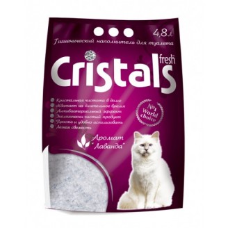 Купить Cristals Frech 4.8 L, 2.1 кг cиликагелевый наполнитель с лавандой для кошачьего туалета от Kotix — Силикагелевые наполнители | Zooprostir