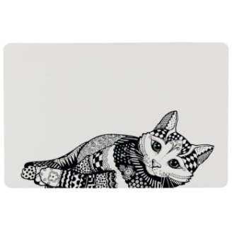 Купить Коврик под миску Zentangle 44х28 см, белый/черный от Trixie — Коврики под миски для кошек | Zooprostir