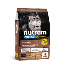 Сухий корм T22 Nutram Total Grain-Free Turkey & Chiken Cat 5.4 кг для дорослих котів зі смаком курки та індички