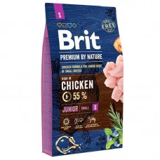 Brit Premium Junior S 8 кг Сухий корм для цуценят і молодих собак дрібних порід з куркою