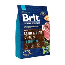 Корм Brit Premium Lamb and Rice 3 кг гіпоалергенний для собак з ягням і рисом