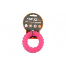 Іграшка для собак AnimAll Fun кільце з шипами, коралове, 9 см