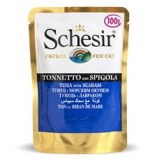Консерви Schesir Tuna Seabass для котів 100г х 20шт тунець з морським окунем у желе